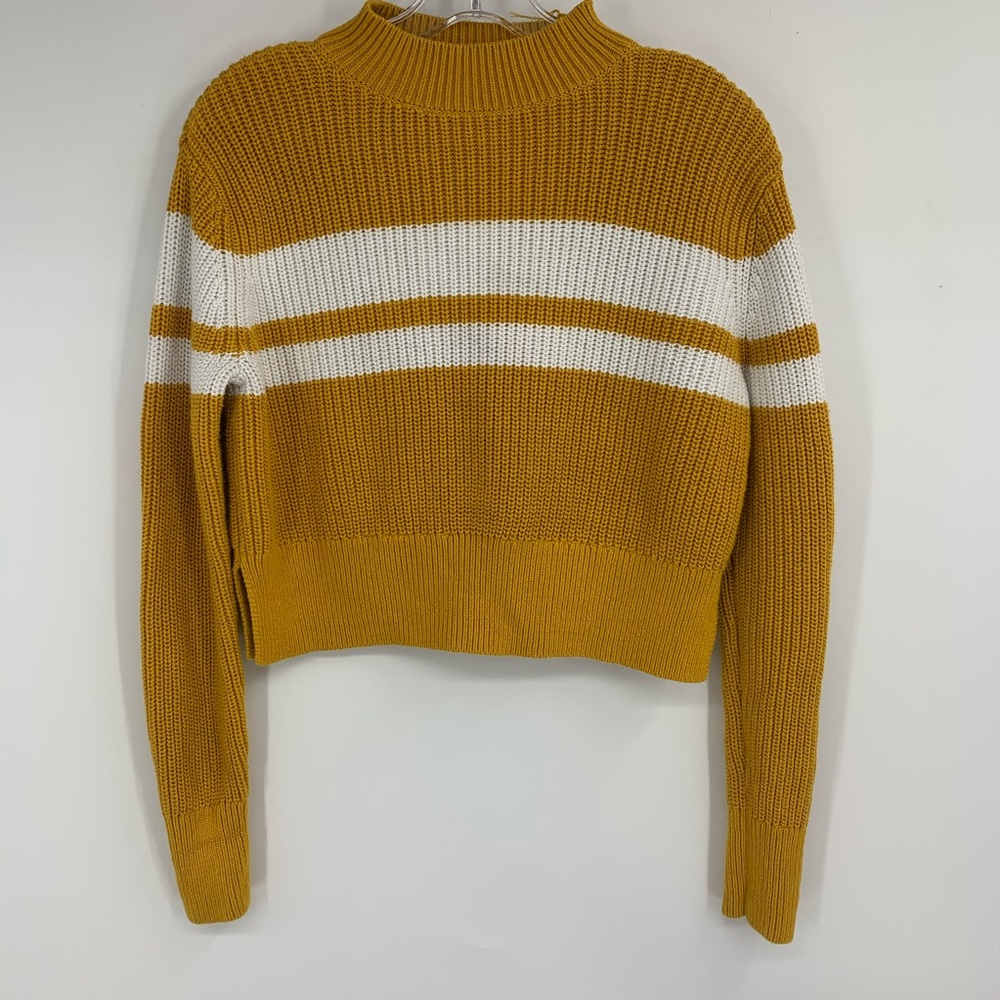 LOTTIE MOSS mustard yellow cropped sweater women S